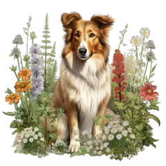 Rough Collie Breed Puppy's Outdoor Exploration: Nature's Wonder