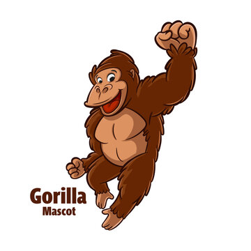 gorilla mascot cartoon cute character