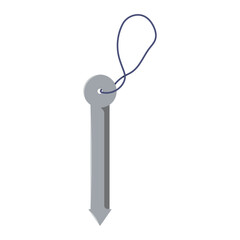 Metal tent stake vector cartoon illustration isolated on a white background.