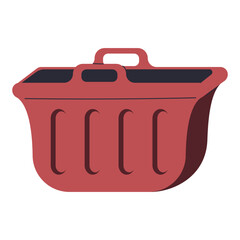 Plastic laundry basket vector cartoon illustration isolated on a white background.