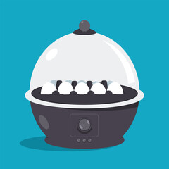 Egg cooker vector cartoon illustration isolated on background.