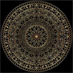 Mehndi Henna Drawing Circular Mandala pattern for tattoo, decoration premium product poster or painting. Decorative ornament in ethnic oriental style. Outline doodle hand draw illustration.
