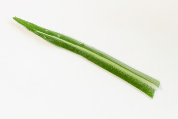Fototapeta premium Sliced Aloe Vera. Close-up. View from above