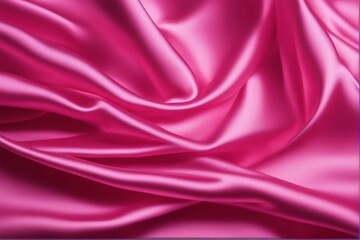 Obraz premium Beautiful pink silk surface smooth in the center and wrinkled in the top upper left and bottom