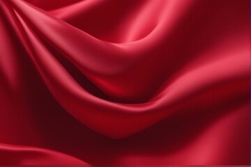 Obraz premium Beautiful flat red silk surface smooth in the center and wrinkled in the top upper left and bottom