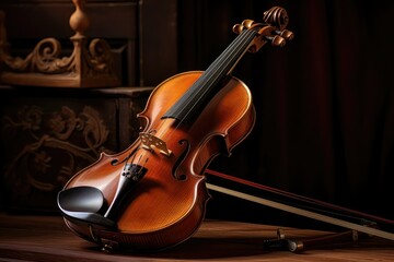 The Elegance of the Violin A Melodic Masterpiece with Graceful Curves, Rich Wood Textures, and Timeless Allure