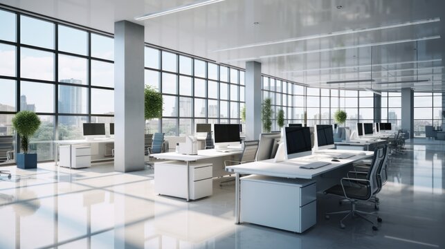 interior of office. Generative AI