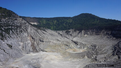 The crater in tangkuban perahu