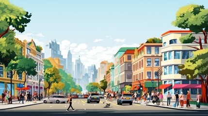 Obraz premium street in the city. Generative AI