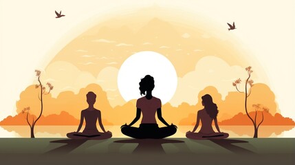 yoga meditation in the lotus position. Generative AI