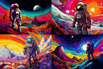 Astronauta en planeta . IA Generativa 