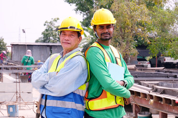Workers are working at the construction site.