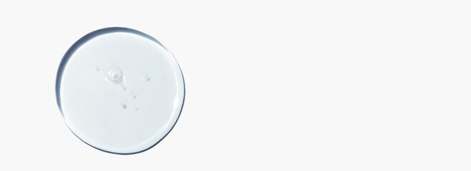 transparent gel on a white background. Empty space