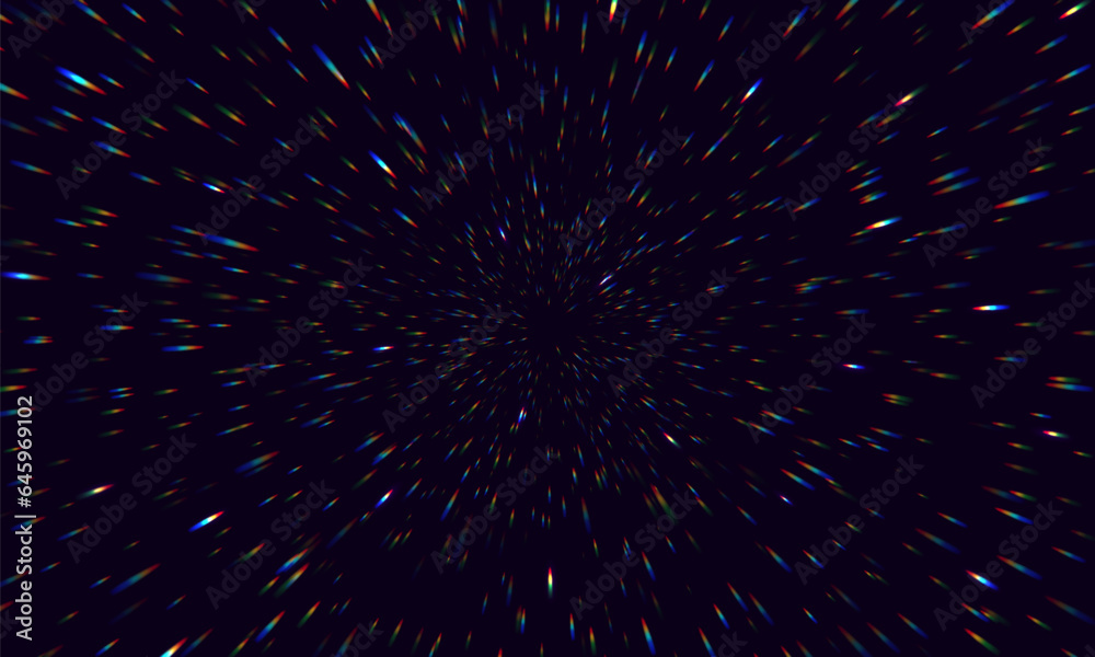 Wall mural portal with light effects. neon futuristic tunnel. abstract visualization of teleportation. galactic