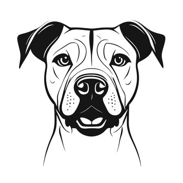 recommend clip art: Cute pitbull dog logo vector illustration. sketch with a ballpoint pen. line art
