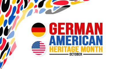 October is German American Heritage Month background template. Holiday concept. background, banner, placard, card, and poster design template with text inscription and standard color. vector