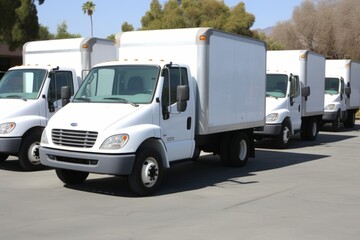 Logistic center cargo trucks transportation shipping lorry delivery freight semi-truck road carrier warehouse storage vehicle load shipment delivery container van fast transport commercial business