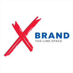 Obraz premium Letter X Red Cross Vector Logo