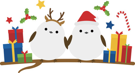 クリスマスを楽しむシマエナガのアイコン