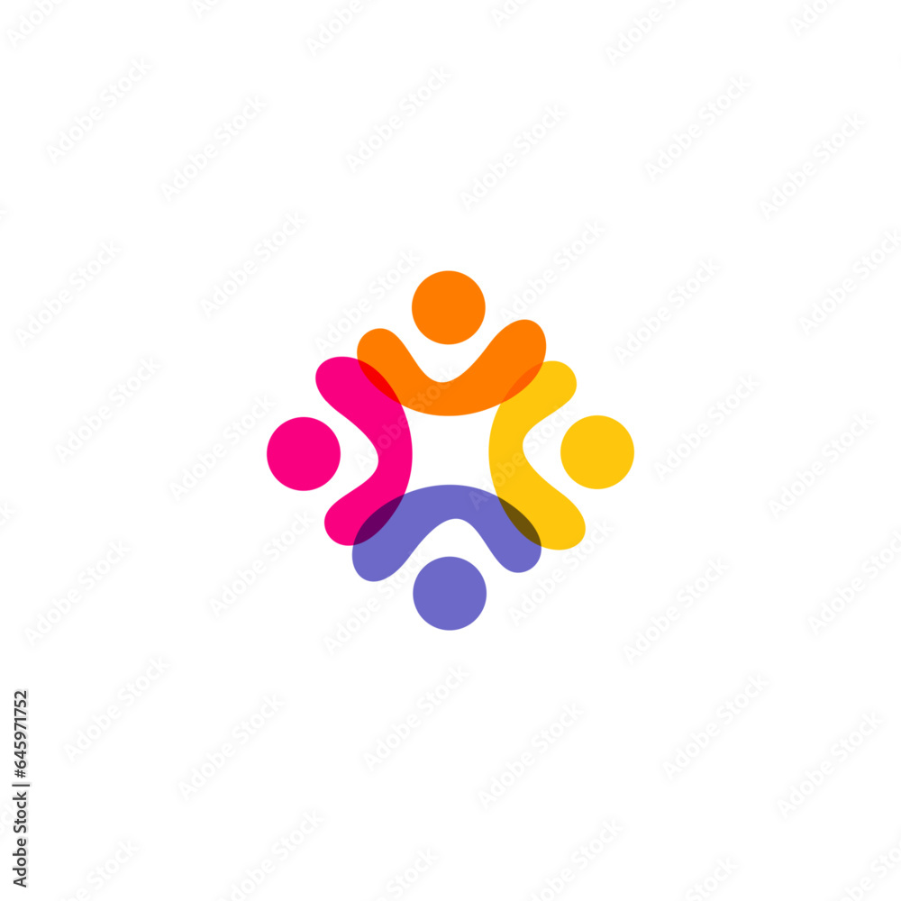 Aufkleber modern logo design of unity and support, partnership and togetherness in a vibrant colorful for comm