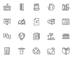 set of education icon, learning, library