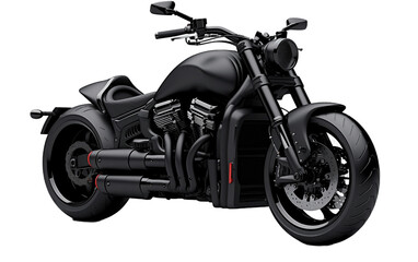 Intricately Designed Realistic Modern Black Bike on a Transparent Background. Generative Ai