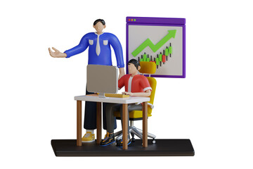 Business team working 3d Illustration