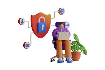 Network security 3d Illustration