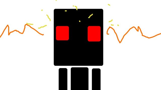 The broken robot had all its systems down. It began to spark and warp.