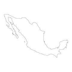 Map of Mexico in white color. Mexican map.