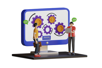 Manage complex processes 3d Illustration