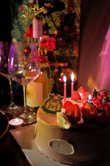 Cake and wine for Christmas