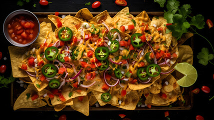 fried nachos with peppers, onions