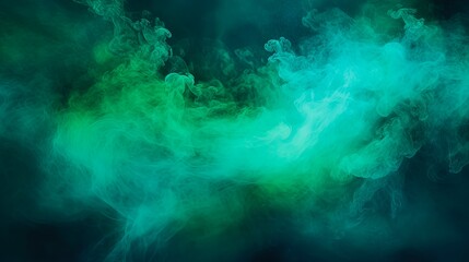 Ink Water Haze Texture on Fantasy Night Sky Background with Blue and Green Shiny Steam Cloud and Glitter Blend