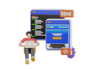 Web Developer  3d Illustration