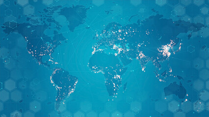 World scientific research epidemic network concept background