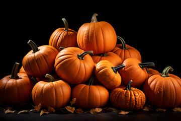 A large pile of pumpkins