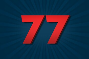 77 seventy-seven Number count template poster design. icon element