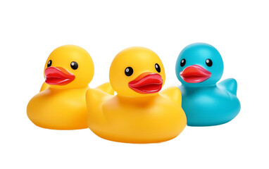 Playful Rubber Duckies for Every Bath. Isolated on a Transparent Background. Generative Ai