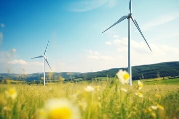 Alternative ecological technology turbine wind renewable flower landscape windmill energy environment nature