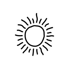 Sun logo icon sign logo Hand drawn ink sketch Scrapbook decorative element Cartoon doodle design Children's style Fashion print clothes apparel greeting invitation card cover flyer poster banner ad