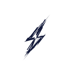 Fototapeta na wymiar Lightning bolt logo icon sign Hand drawn ink sketch Modern geometric abstract linear design Tech brave style Fashion print for clothes apparel greeting invitation card banner poster flyer cover ad