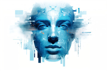 Obraz premium Digital code artificial concept human future ai avatar brain science futuristic virtual technology