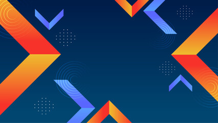 Blue and orange modern abstract background with geometric shapes