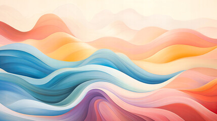 Obraz premium Undulating landscapes of soft pastel hues
