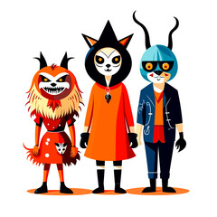 Scary Costume halloween illustration