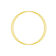 Gold round frame. Geometric line circle design elements. Vector illustration.