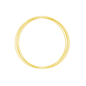 Gold round frame. Geometric line circle design elements. Vector illustration.