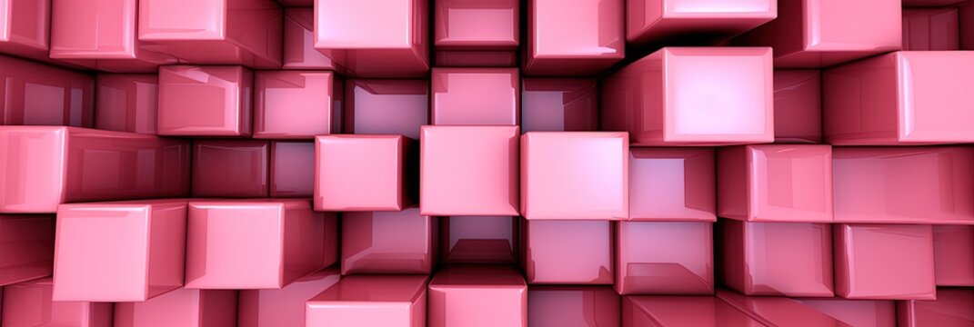 Pink 3d Square Cubes Background Wallpaper