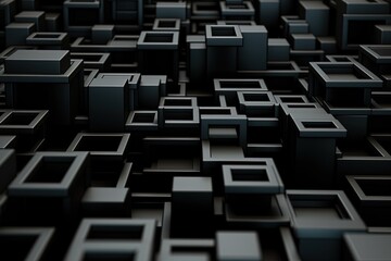 Fototapeta premium 3d black squares pattern design